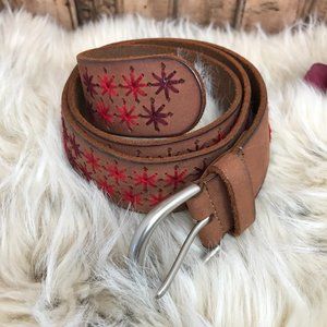 Fossil Leather Embroidered Belt Medium
